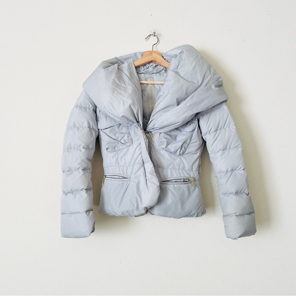 Add XS Down goose cropped puffer jacket in light grey